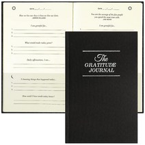 PUKYO The Gratitude Minute Journal a few Minute Journal 확인 행복 마음챙김 긍정 웰빙에 대한 프롬프트가 있는 데일리 저널, Black