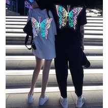 리플렉터 나비 오버핏 반팔 티셔츠