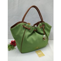 마이클 코어스 몬탁 그린 캔버스 가죽 브레이드 스트랩 여름 토트 298 가방 시그니처