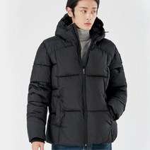 남자 검정색 후드 시보리 패딩점퍼 보온력 남자겨울점퍼 코디 돕바 베이직 데일리