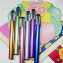 5+1이벤트 몽당 색연필용 연필용 연필깍지 연필홀더 펜슬홀더 색상 6종, 연필깍지 [그린]