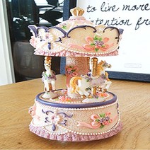 워터볼 반짝반짝 메리 고 라운드 LED 오르골 회전목마오르골-72394EA, 퍼플