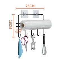 246 레이어 냉장고 사이드 선반 정리 주방 벽걸이 종이 타월 홀더 향신료, 16cm 블랙