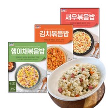 한우물 볶음밥 베스트 3종 (냉동) 김치 4개 + 햄야채 3개 + 새우 3개 총 10봉 2500g 세트 구성