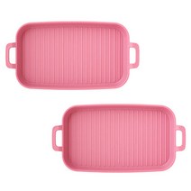 푸코 플레이트 무광 직사각 접시 2p set 대접시 스테이크접시 그릇 식기, 핑크, 2개