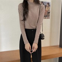 겨울 가을 솔리드 무지 반폴라 슬림핏 소프트 이너웨어 스웨터니트이너셔츠 상의 트렌드 3443226822