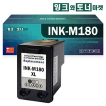 삼성 INK-M180 검정 INK-C180 컬러 토너시대 3배용량 재생잉크 SL-J1660 SL-J1663 SL-J1770FW SL-J1665 SJ-J1660 호환, 검정 INK-M180