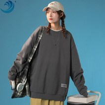 여성 맨투맨 여성 일본 오버핏 순색 커플 라운드 맨투맨 코트 트레이닝 테니스복