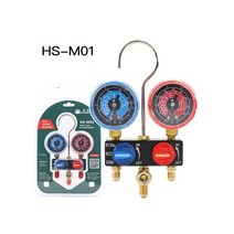 Hongsen HS-M01 R134A R22 에어컨 냉매 매니 폴드 게이지 세트 불소, YELLOW