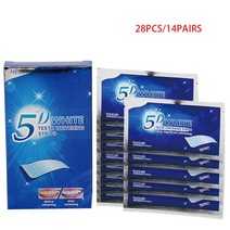 셀프치아미백 이빨 미백 키트 밝은 화이트 치아 스트립 14 쌍 5D 치과 구강 위생 관리 민감한 치아용 표백제 스티커, 01 14Pairs 28Pcs