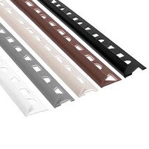 PVC 라운드 재료분리대(8 10 12mm) 5Color 2.4M _모서리마감 코너비드 코너몰딩 타일몰딩 L자몰딩 PVC몰딩 알루미늄몰딩 꼼꼼이 바닥마감 데코타일 타일재료분리대, 브라운, 10x10mm