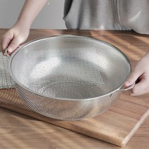 손잡이 스텐채반 원형 대형 타공 체 채 바구니 소쿠리 건조 채망 식힘망 체반 스테인리스 다라이 야채 김장
