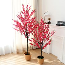 조화나무 인조 봄꽃 조화 화분 홍매화 2size, 홍매화 130cm