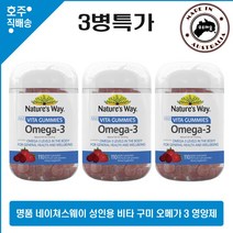 네이쳐스웨이 성인용 맛있는 베리맛 비타 구미 오메가 3 영양제 110 구미 3병특가, 3병, 110정, 110정