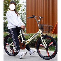 아줌마자전거 바구니자전거 클래식 따릉이 출퇴근, 옐로우 22인치