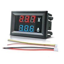 전기테스터기 DC 0-100V 1A 50A 디지털 전압계 전류계 LED 듀얼 디스플레이 검출기 증폭기 미터, 04 1A blue green