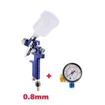 새로운 0.5mm0.8mm1.0mm 노즐 h-2000 전문 hvlp 스프레이 건 에어 레귤레이터가있는 자동차 페인팅 용 미니 분무기 에어 브러시, 0.8mm 세트