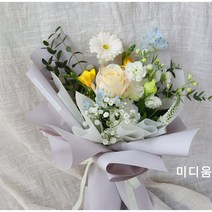 리리스 좋아하는 컬러로 선택하는 화이트 컬러 꽃다발 생화배송 정기구독 당일발송 기념일 여자친구 꽃선물 졸업 입학, 풍성하게, 선택안함