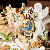 꿈일까 현실일까 빈티지 PET 다꾸 스티커 6종, 4.꽃 식물