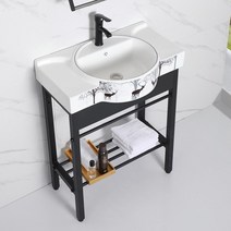 간이 카운터 세면대 싱크대 욕실 하부장 탑볼 세면장, 45cm(흑사슴)