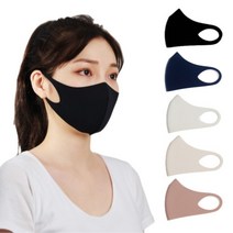 안티바 무봉제 쿨 매쉬 패션마스크 L, 5매, 블랙, 네이비, 화이트, 스킨베이지, 모카브라운, 1개입