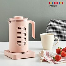 [한샘] 레트로 차망 멀티포트 티포트 전기포트, 베이비핑크