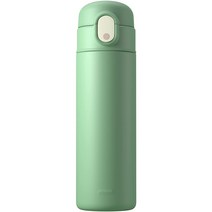 500ml 보온병 물병 스테인레스 스틸 재사용 가능한 보온병 빨대 이중 벽 땀 방지 디자인 누출 방지 및 유출 방지 (회색), 녹색