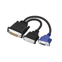 빔스크린 HOY DVI24+5전환 VGA+DVI24+1전환연결선 1나눔 2본체모니터 프로젝터, T01-블랙