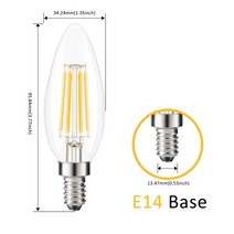 4pcs 다국적 아마존 전구 C35 첨포 복고 LED 전구 e12e14 볼트 110V 촛불 조명 조정, 4, E14-220V-2700K 화이트
