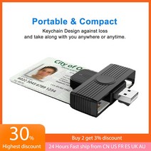 카드리더기 usb sd card USB SIM 스마트 카드 리더 ID 컴팩트 플래시 어댑터 노, 한개옵션0
