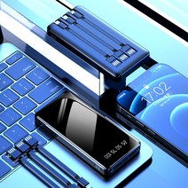휴대용 보조 배터리20000 mAh Mi폰용20000 고속 충전 배터리외부 배터리 충전기, 02 Black, Black