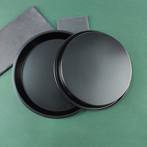 빵판 오븐판 쿠키팬 9인치 탄소강 비점착 피자 베이킹 트레이 플랫 원형 이형 몰드 오븐, 01 블랙