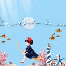 모비딕 소녀 귀염 어항 장식 조경 다이버 주부 피규어, 1개