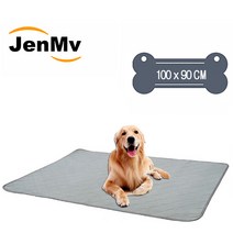 JENMV 반려동물 방수 배변매트 논슬립 실리콘 방수패드 미끄럼방지 애견매트, 100 x 90cm, 회색의