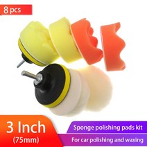 8Pcs Set 3 Inch75mm Buffing Pad sponge Polishing Kit For Car Polisher with M10 Th [S00099581], 01-상품선택-99581