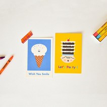 축하카드 아내생일카드 인테리어카드 4p 셀프청첩장 결혼기념일 아날로그감성, 1개, 딸기