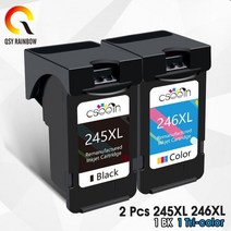 qsyrainbow for pg 245 246 xl 잉크 카트리지 재생산 pixma ip2820 mx492 490 mg2420 2520 2920 ts202 302 3120 프린터, 2개