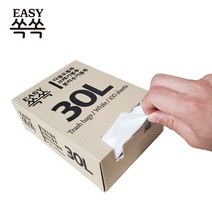 easy쏙쏙 배접형 다용도비닐봉투 쓰레기봉투 분리수거봉투 재활용봉투 30L 50L 80L, 01 easy쏙쏙 30L 100매