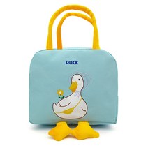 오리패턴 보온보냉 도시락가방 런치백 쿨러 아이스백, 블루