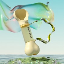 Mewoofun 펫도그 물병 피더볼 2 in 1 누수방지 휴대용 사료병 반려동물 야외여행 음료수 똥봉투 포함, 노랗다