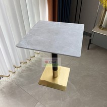 노감성 사리넨테이블 대리석테이블 원형 스튜디오 거실 사각 원형식탁 밀크티 디자인 라운드 커피 북유럽 테이블 마블링+튤립 가게 플레어 M2CFG, 60x60x75cm, AT.아르마니 그레이 스퀘어 테이블 하프 골드 도금