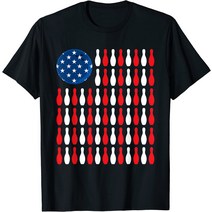 볼링유니폼 볼링티셔츠 볼링티 American Flag - Patriotic Bowler & Bowling T-Shirt