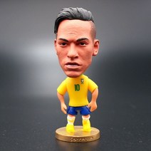 축구선수피규어 차량모형장식 캐리커쳐축구선수 캐리커쳐피규어 생일선물 미니피규어 인형 스타플레이어 기념품, 옐로우 브라질 네이마르