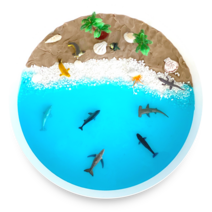 빌랑 스몰월드 한천 바다만들기 키트 - 한천가루 촉감놀이 젤리 바다 동물 놀이트레이, 불포함