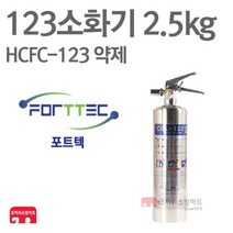 포트텍 123소화기 2.5kg HCFC-123 하론 가스식 구 청정소화기 FTPE-2, 03-123(포트텍) 2.5kg+거치대(스)