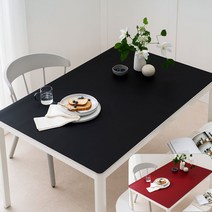(14colors 11size) 롤로아 100% 방수 가죽 식탁보 테이블보, 210x100cm, 양면-3 (Black+Red)