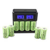 2800mAh 3.7V 리튬 이온 16340 배터리 CR123A 충전식 배터리 CR123 레이저 펜 LED 손전등 셀 보안 카메라, 8xbattery-4charger