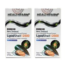 헬스팜 뉴질랜드 초록홍합 초록잎홍합 리피드 쉘 12500 글루코사민 오메가3 60캡슐 2개 HEALTHFARM Green Mussel Lipid Shell, 300캡슐