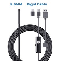 내시경카메라 누수탐지기 5.5MM 7MM 내시경 카메라 3 인 1 c타입 마이크로 USB 미니 렌즈 파이프 검사 6led IP67 방수 안드로이드 휴대폰 PC 용, [01] 1m, [04] 5.5MM Rigid Cable