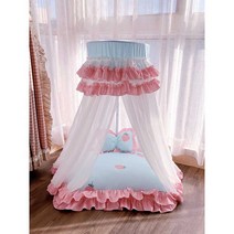 강아지 캐노피 침대 코튼 소프트 쿠션 반려동물 매트, 녹색 작은 격자 텐트 세트 50x60